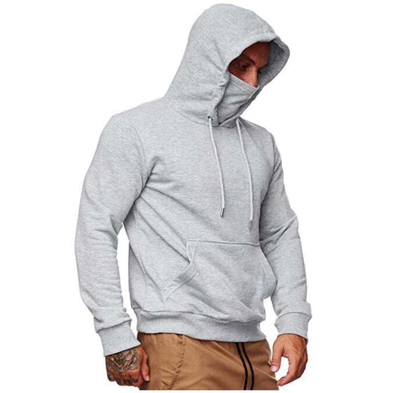 Men's Solid Color Plus Fleece Hoodie Sweatshirt