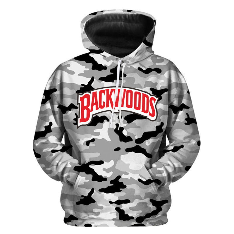Camouflage 3D Digital Print Hooded Sweatshirt