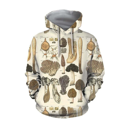 Men Mushroom Head Printed Loose Hooded Sweatshirt