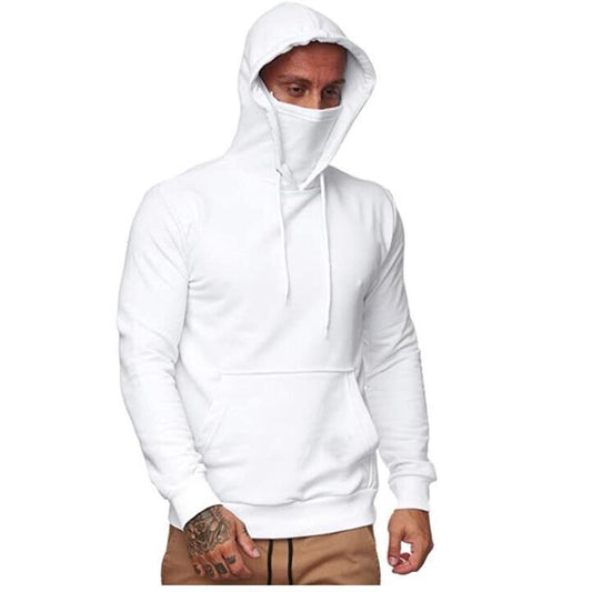 Men's Solid Color Plus Fleece Hoodie Sweatshirt