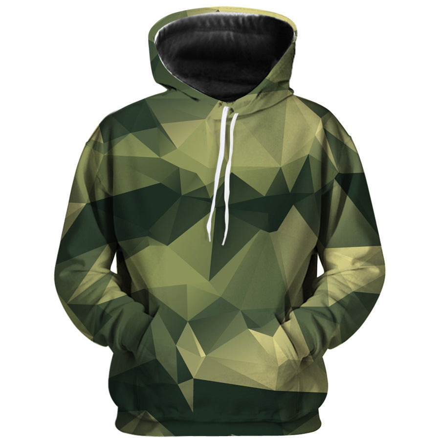 Camouflage 3D Digital Print Hooded Sweatshirt