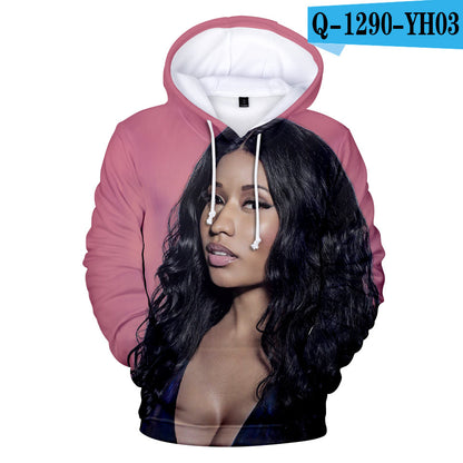 Digital Printed 3D Hooded Long Sleeve Sweatshirt