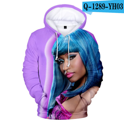 Digital Printed 3D Hooded Long Sleeve Sweatshirt
