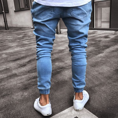Jeans Men's, fashion Explosive Light Blue Skinny