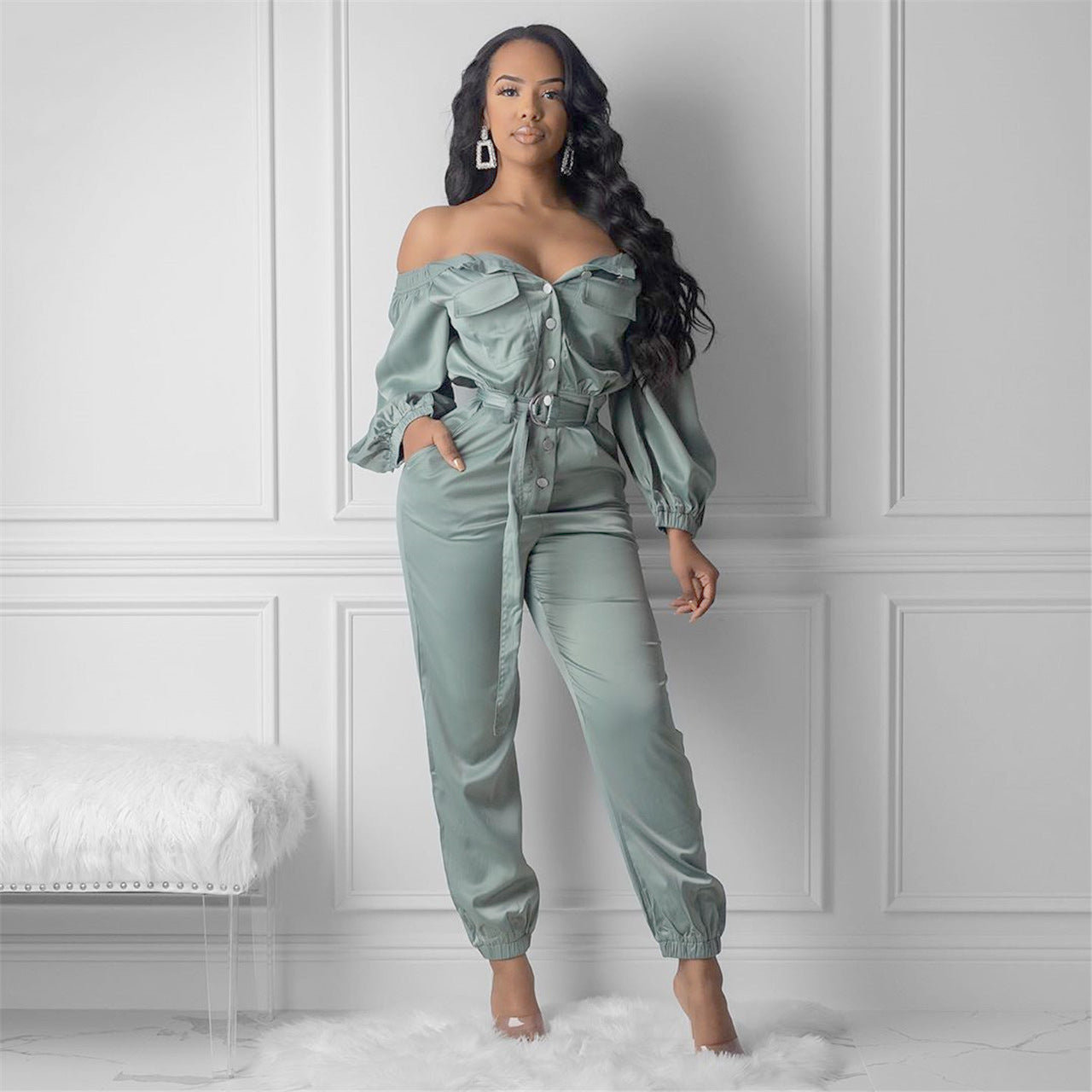 Women' Sexy Off Shoulder Jumpsuit