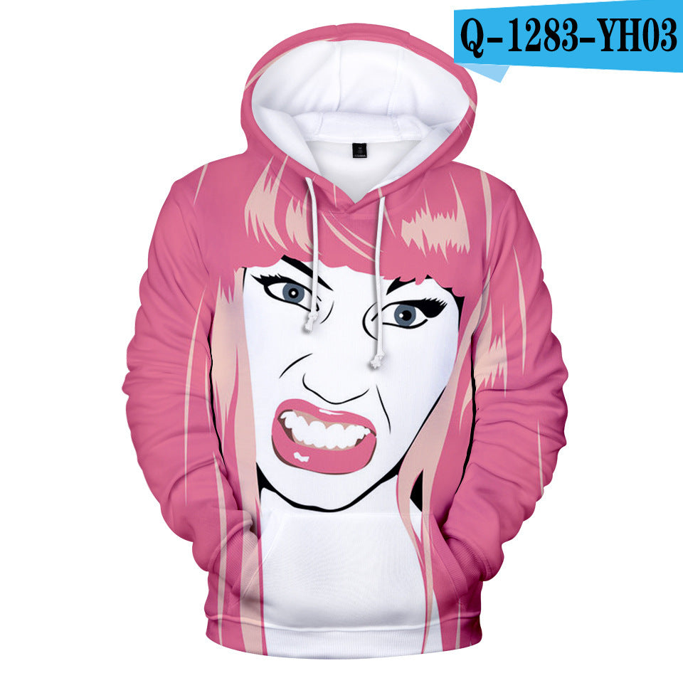 Digital Printed 3D Hooded Long Sleeve Sweatshirt