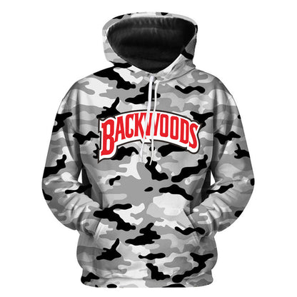 Camouflage 3D Digital Print Hooded Sweatshirt