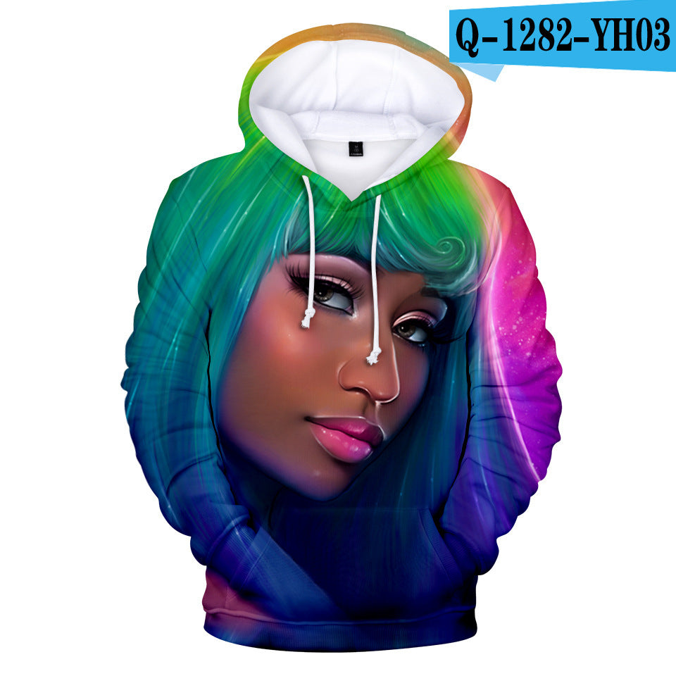 Digital Printed 3D Hooded Long Sleeve Sweatshirt