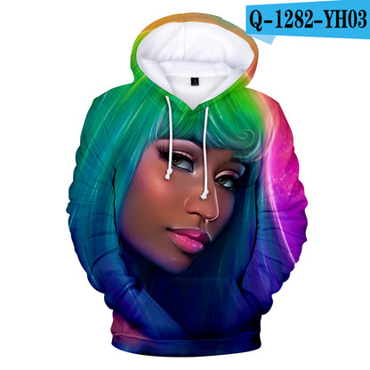 Digital Printed 3D Hooded Long Sleeve Sweatshirt