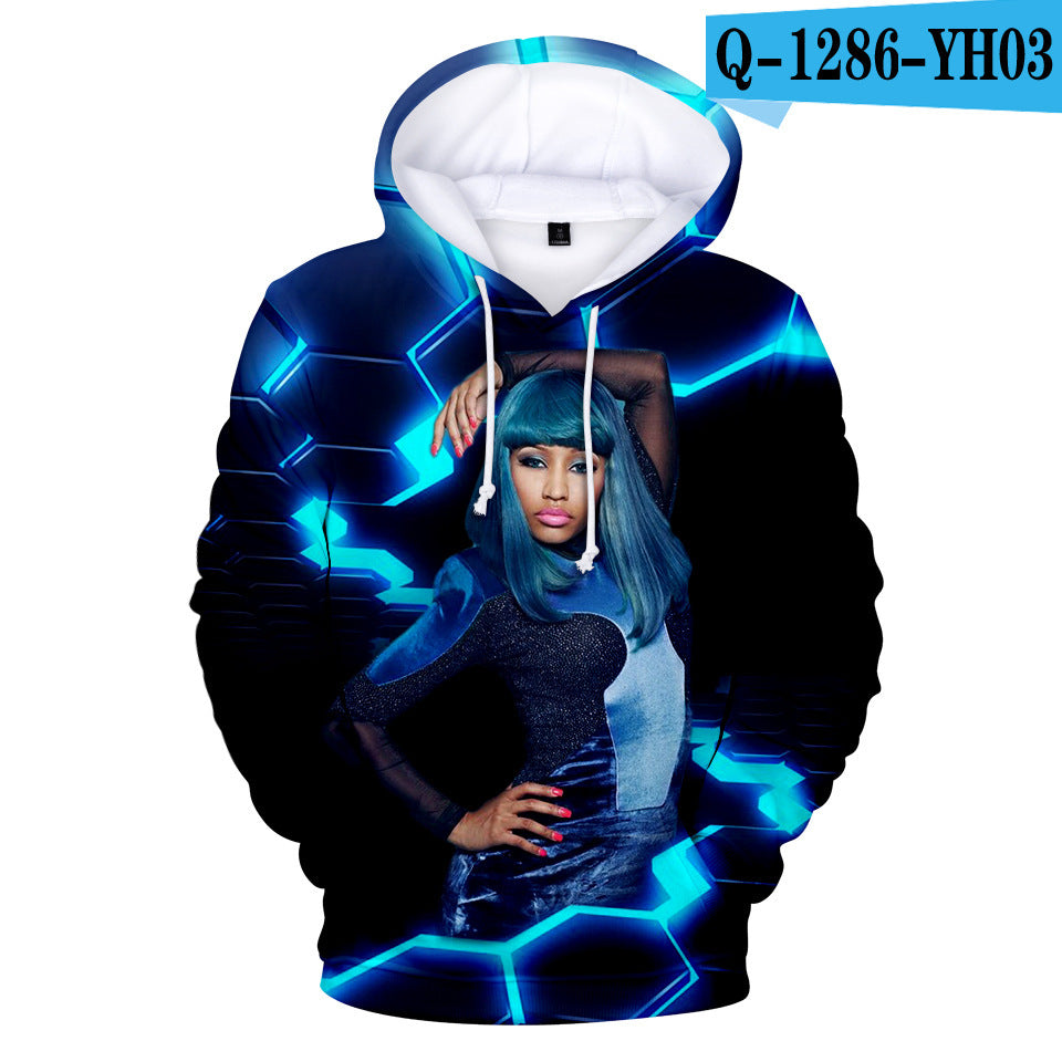 Digital Printed 3D Hooded Long Sleeve Sweatshirt