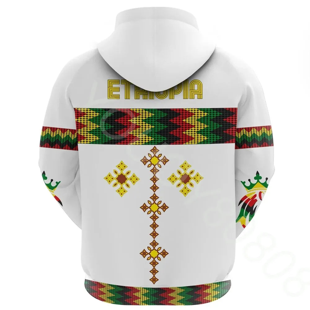Ethiopian Rasta Circular Pattern hoodie