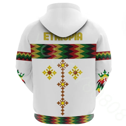 Ethiopian Rasta Circular Pattern hoodie