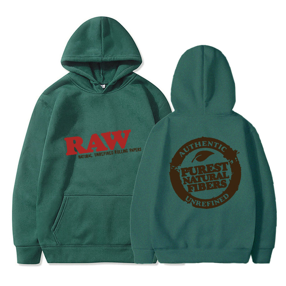 Printed Pullover Long Sleeve Youth Trend Hooded Collar Sweatshirt