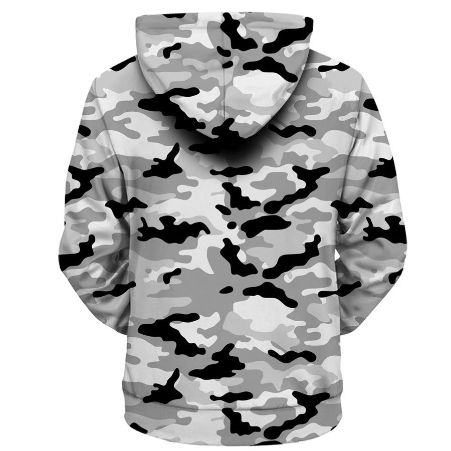Camouflage 3D Digital Print Hooded Sweatshirt