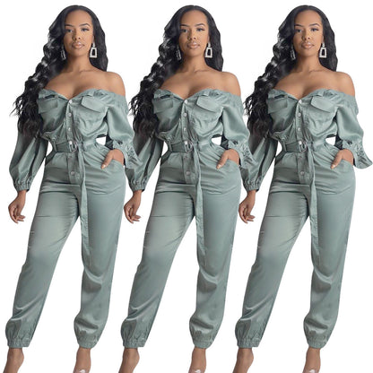 Women' Sexy Off Shoulder Jumpsuit